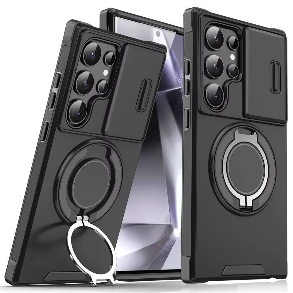 Étui magnétique antichoc avec support pour Samsung S26 S25 S24 S22 S21 S23 S20 Ultra Plus FE Edge, p