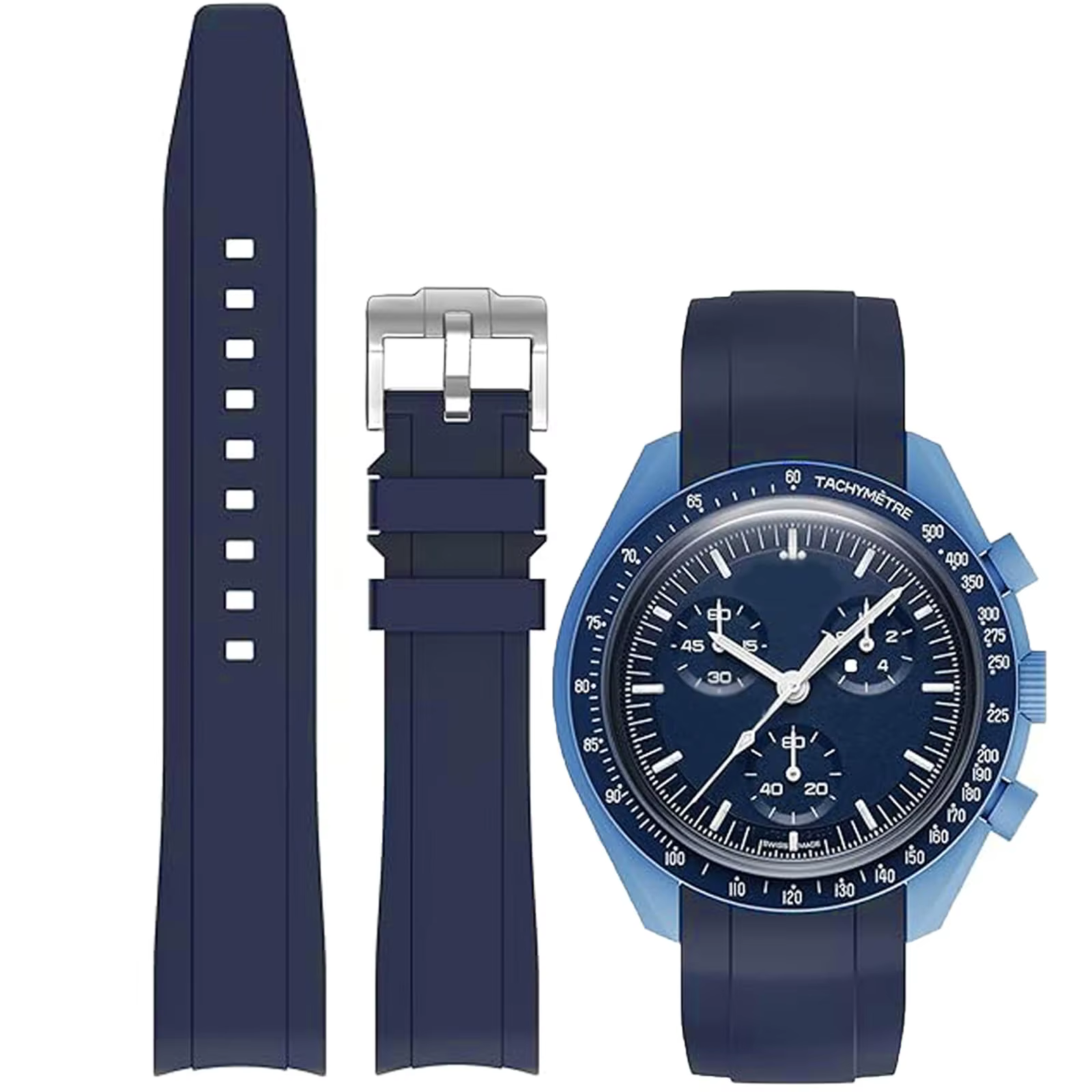 Bracelet pour Omega X Swatch Moonswatch Speedmaster 20mm 22mm extrémité incurvée universelle Bracele