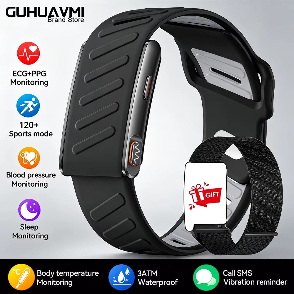 Nouveau bracelet intelligent de santé sans écran, ECG+PPG, pression artérielle, fréquence cardiaque,