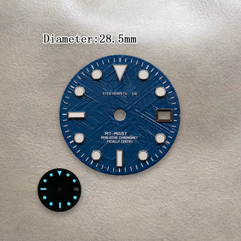  Accessoires de modification de montre de haute qualité : Cadran NH34 en météorite noire de 28,5