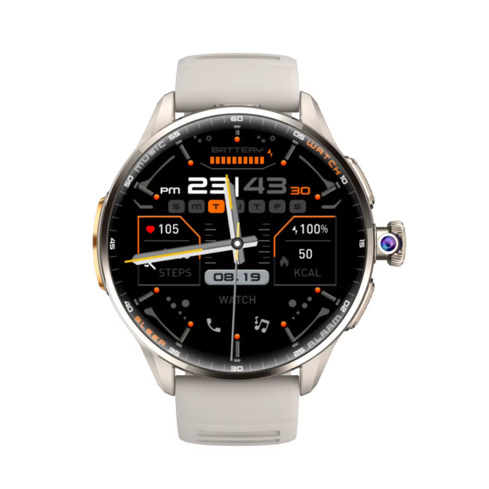 Montre connectée H100 avec carte SIM 4G, Android, grand écran, mémoire 190 ° Montre connectée sporti