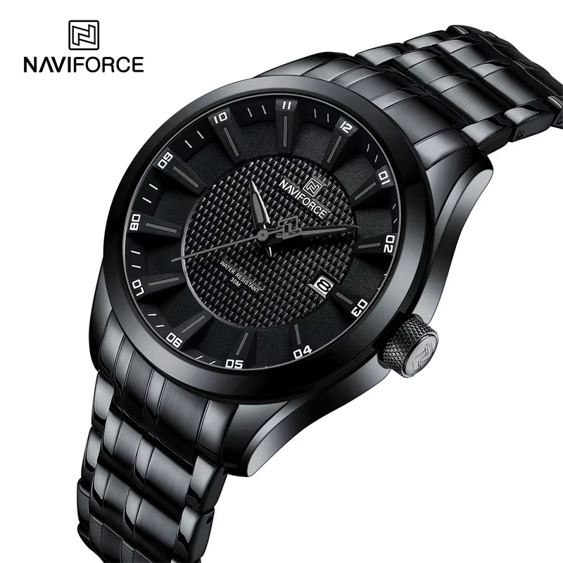 Top marque NAVIFORCE montre pour hommes étanche Quartz affaires décontracté bracelets en acier inoxy
