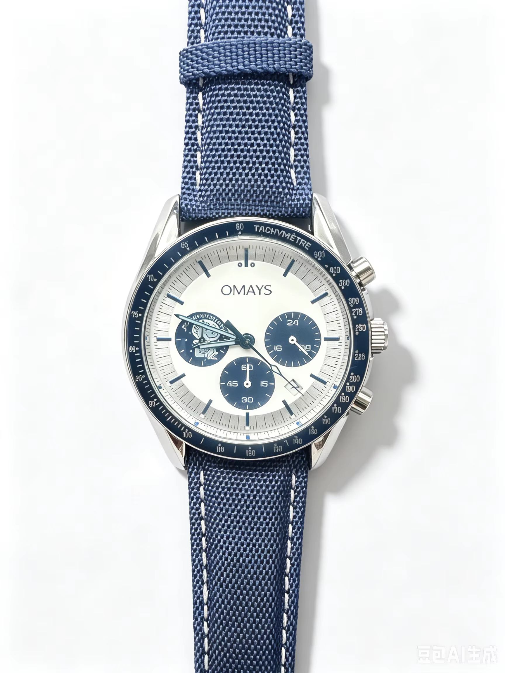 Montre de sport de luxe pour homme OMAYS, édition 50e anniversaire, bracelet en nylon bleu, montre-b