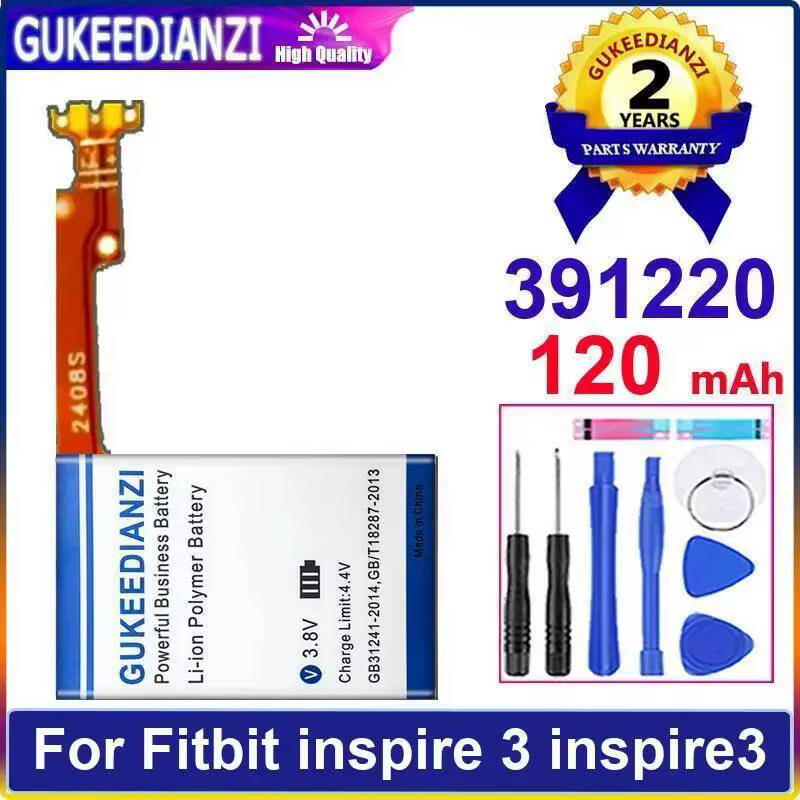 Batterie de montre intelligente charge rapide 391220 pour Fitbit Inspire 3 longue durée 120Mah