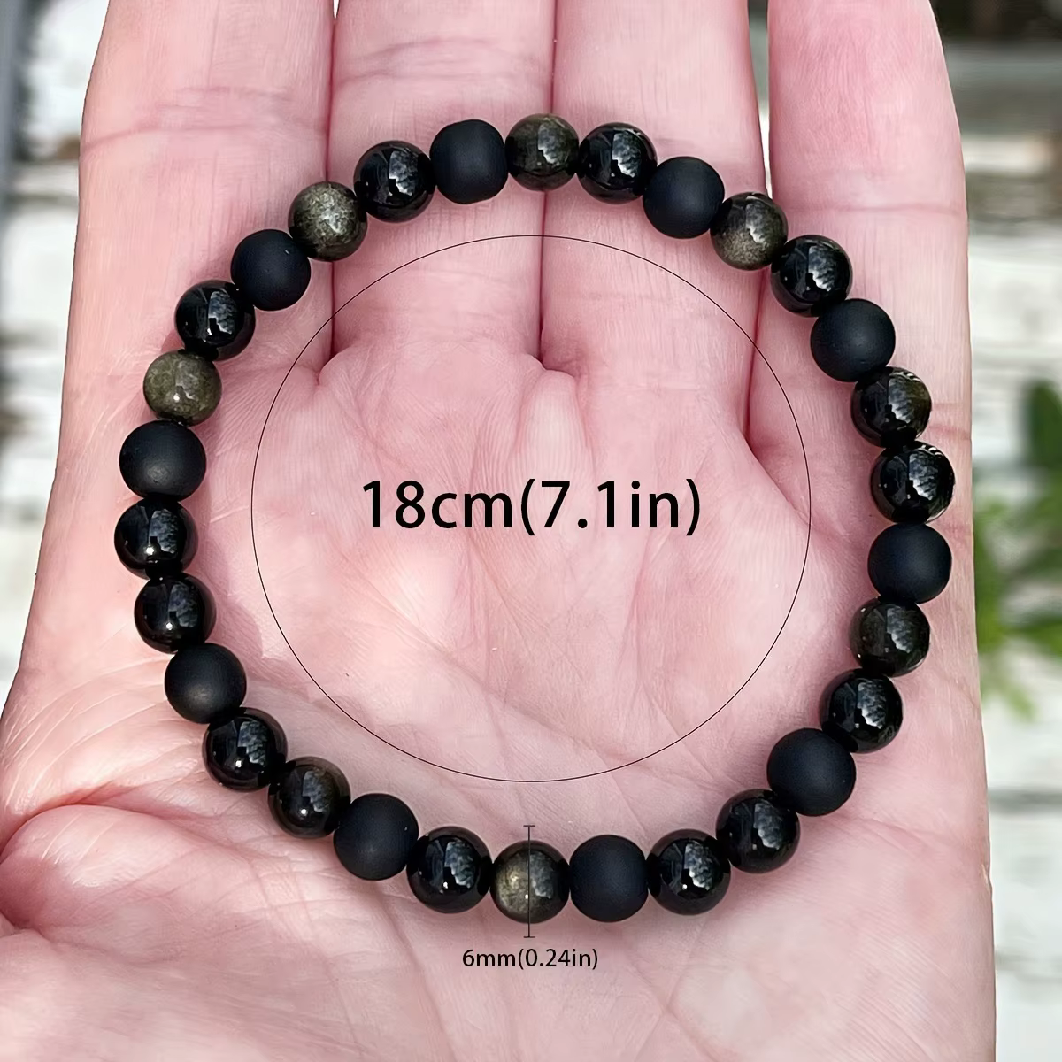 Nouveau Bracelet Triple Protection, bracelet en pierre naturelle noire, bracelet en obsidienne dorée