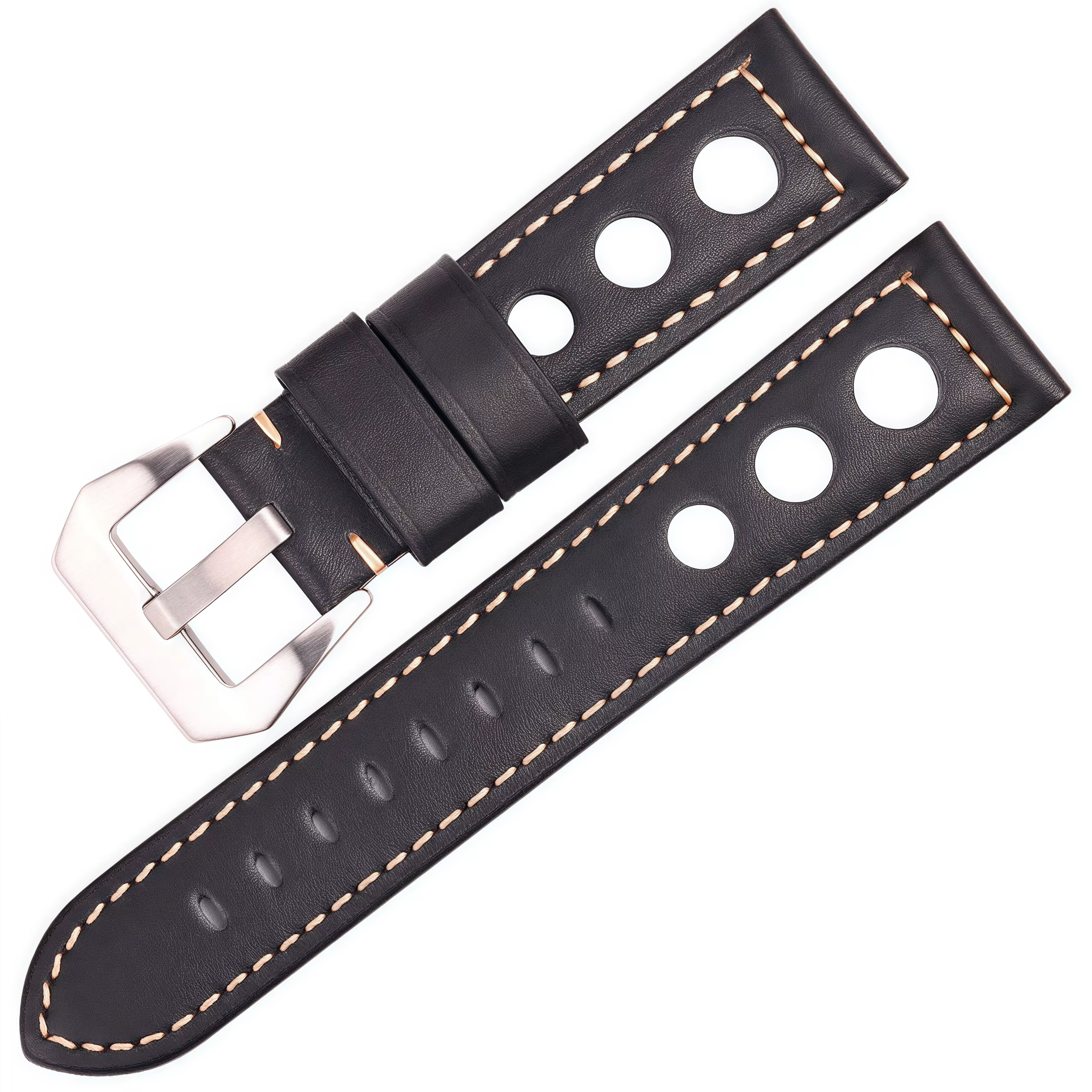 Bracelet de montre en cuir de vache, Vintage, en cuir véritable, 20mm 22mm 24mm, pour femmes et homm