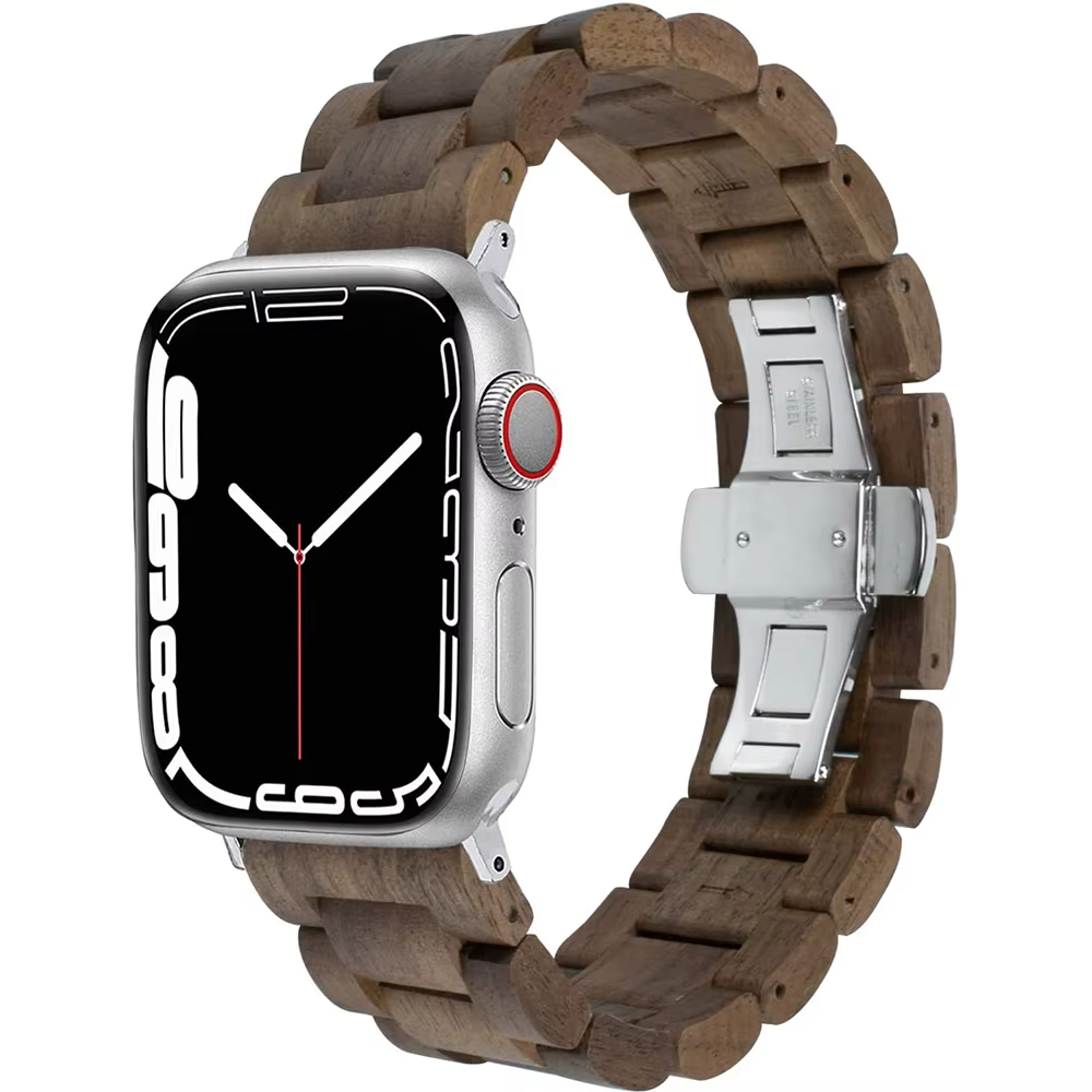 Bracelet en bois papillon pour Apple Watch Series, Correa pour iWatch Series 9, 8, SE, 7, 6, 5, 4, 3
