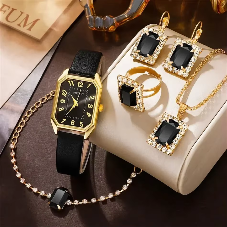 Montre-bracelet à quartz carrée pour femme, montres pour femme, bracelet en cuir bleu, classique et 