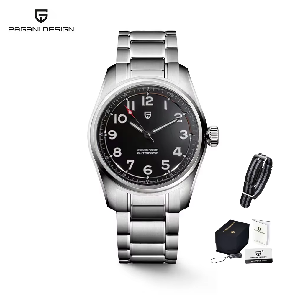 PAGANI DESIGN Pilot – montre-bracelet mécanique automatique pour hommes, Seiko NH35, luxe, 38MM, sap