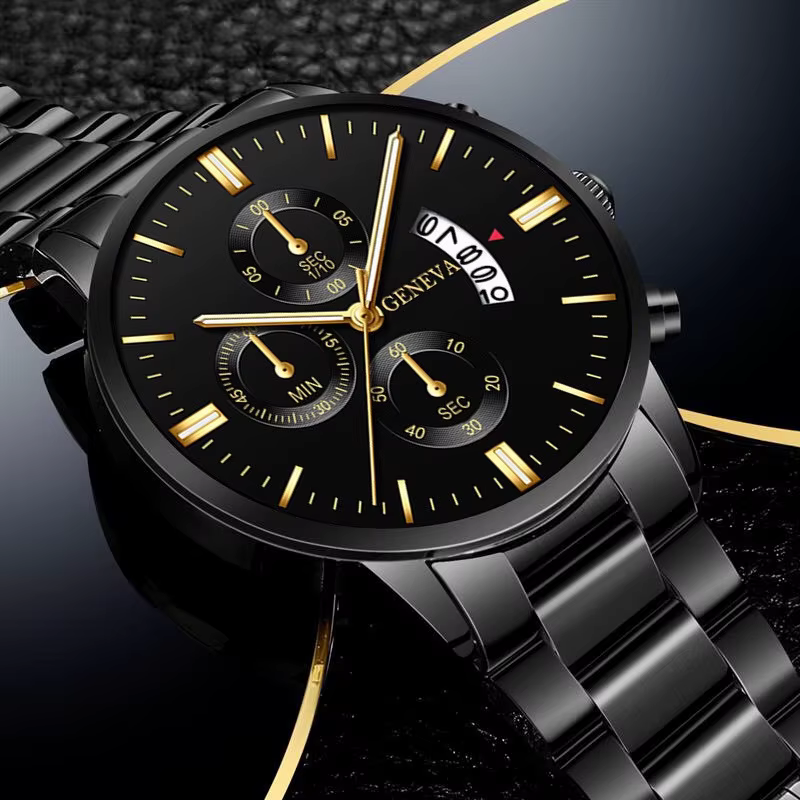 Montre à quartz pour homme en acier inoxydable de luxe, montres de mode pour homme, montres de trava