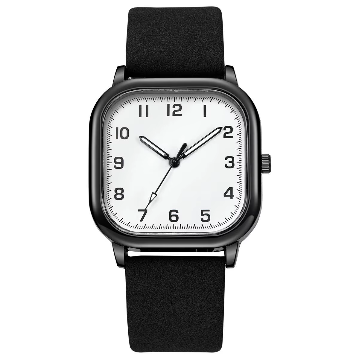 Mode hommes montres d'affaires Simple carré arabe montre à Quartz bracelet en cuir montres Reloj Hom