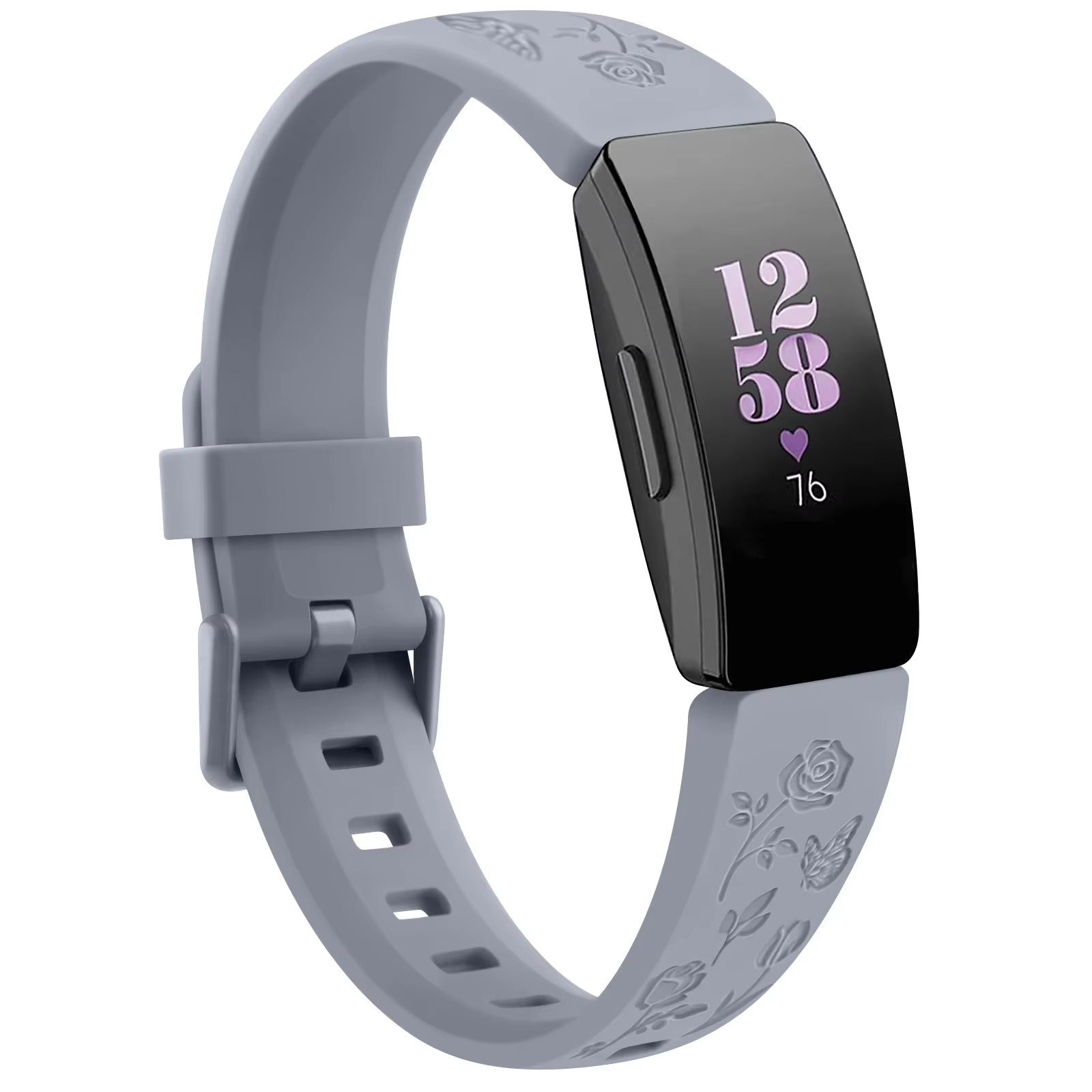Bracelet de montre en TPU souple gravé à fleurs, pour Fitbit inspire/inspire 2, Bracelet de Sport po