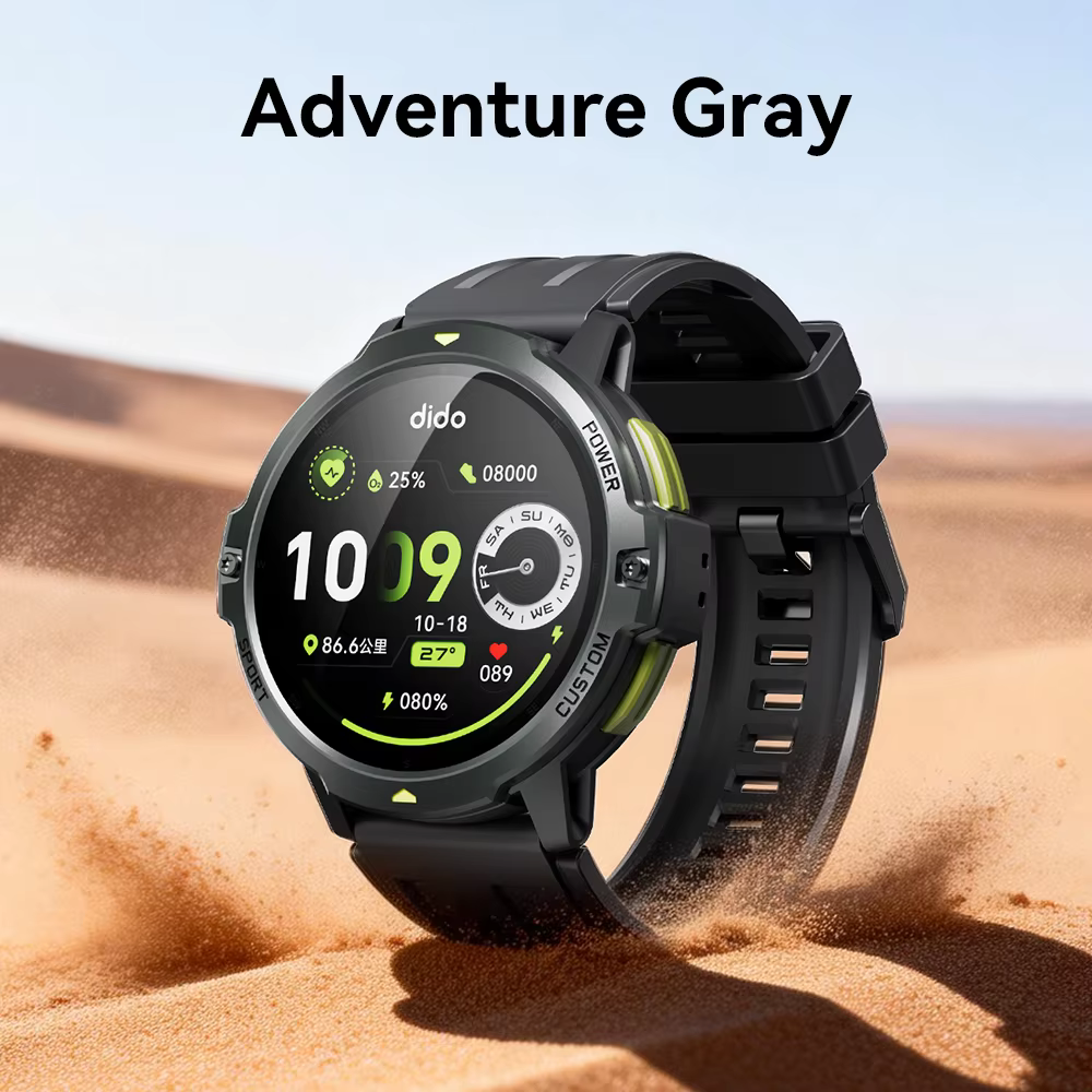 Montre connectée Dido AI Fit Pro avec GPS intégré, moniteur de santé, fréquence cardiaque 24h/24, ox