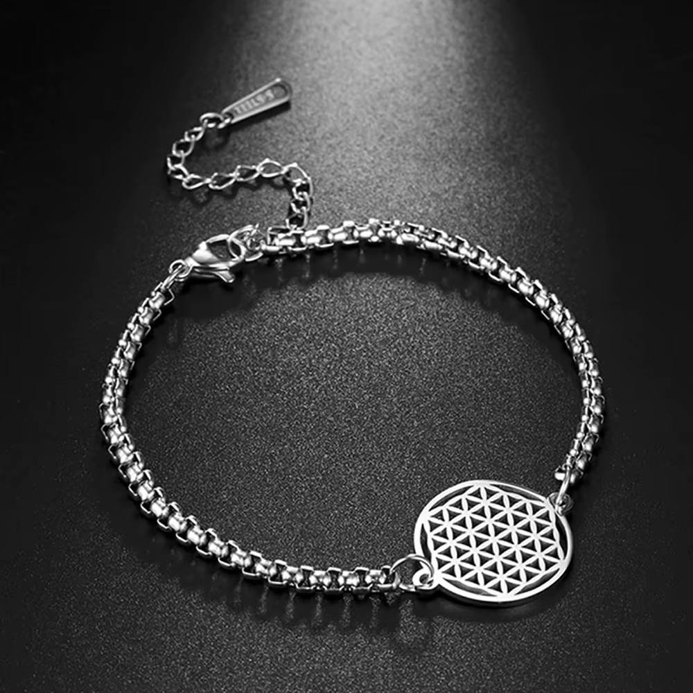 Dawapara fleur de vie femmes Bracelet Mandala géométrie sacrée Yoga méditation amulette bijoux en ac