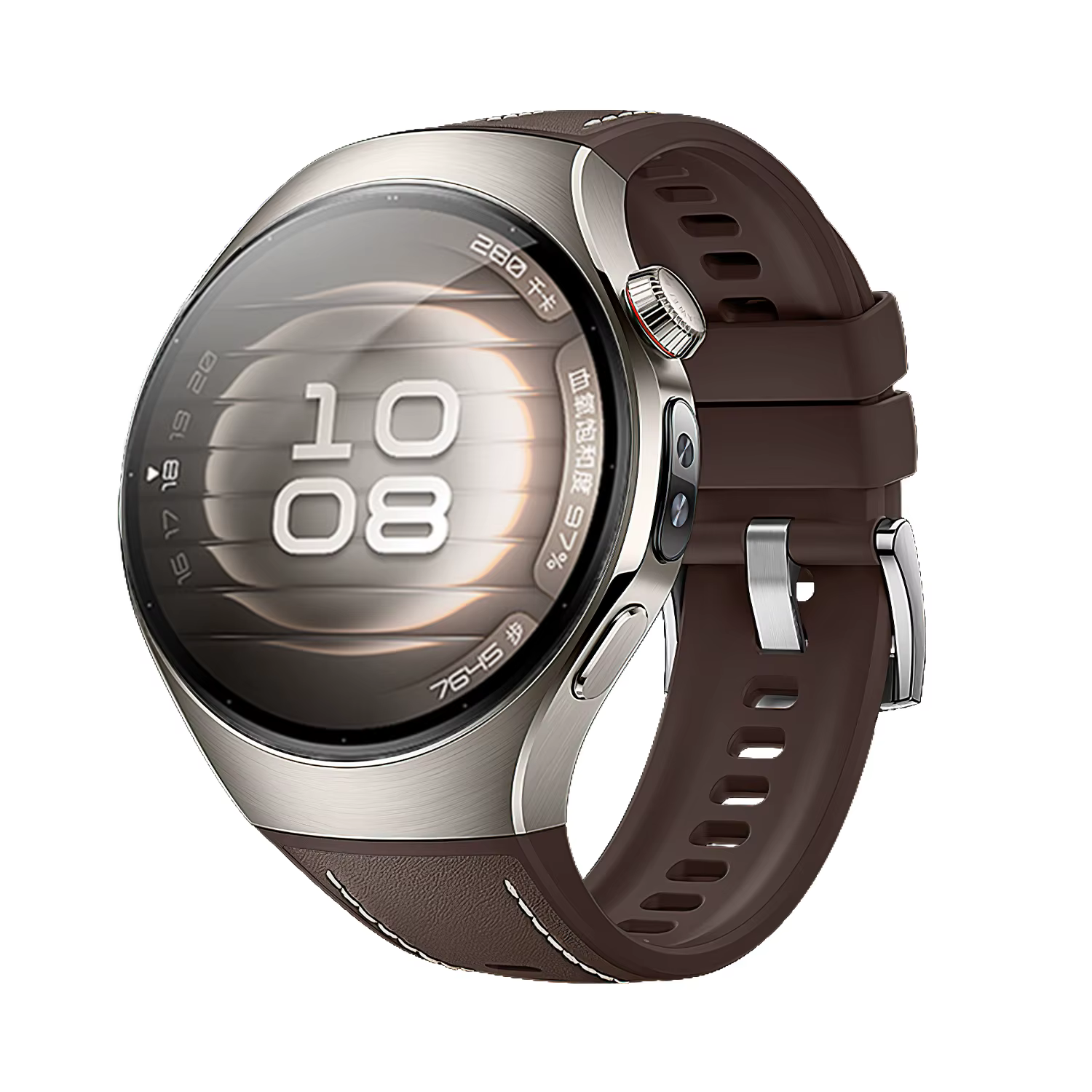 Bracelet en cuir de luxe pour Huawei Watch 5, 46MM, sans espaces, bracelet en caoutchouc pour Huawei