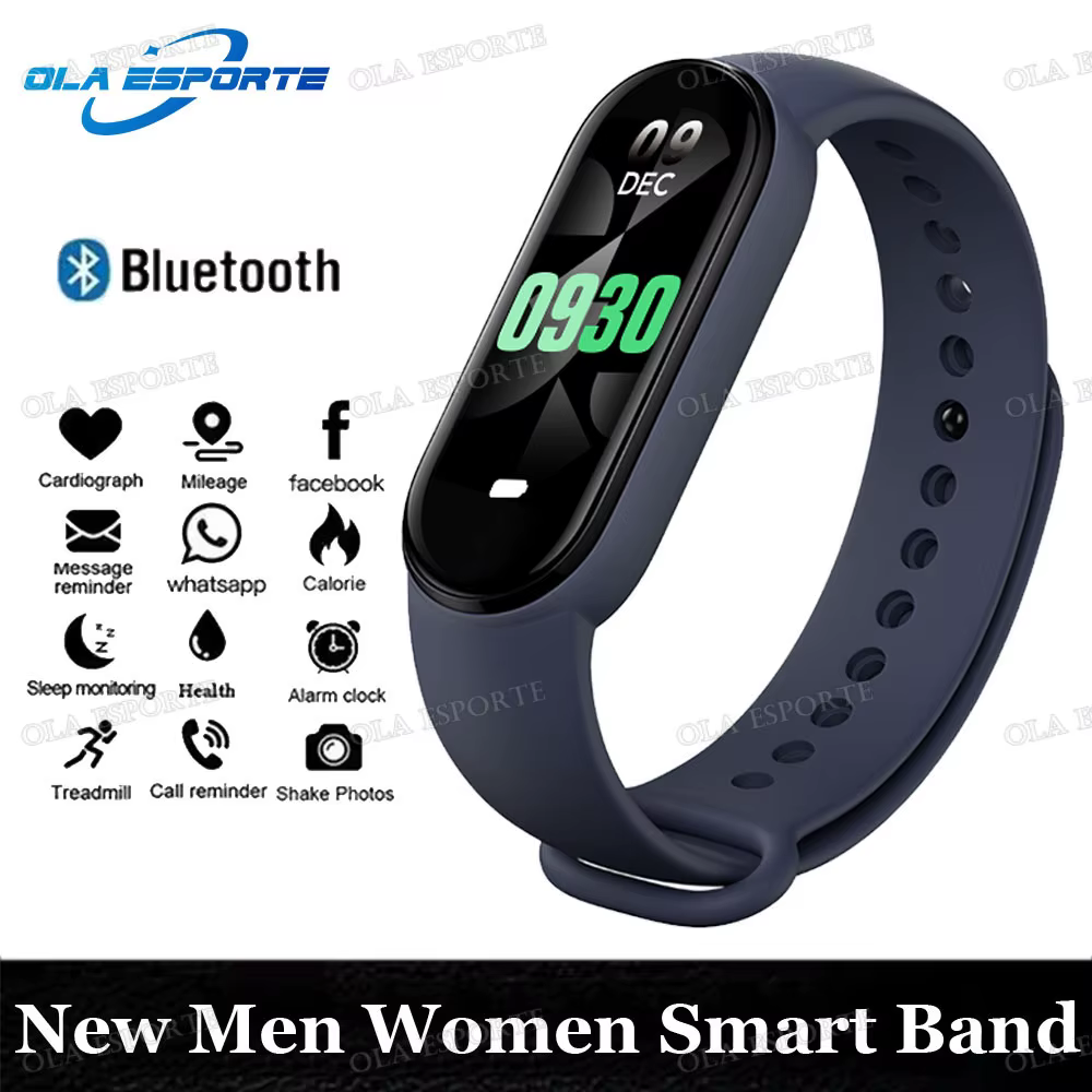 Montre connectée M7, moniteur de fréquence cardiaque et de pression artérielle, écran AMOLED, bracel