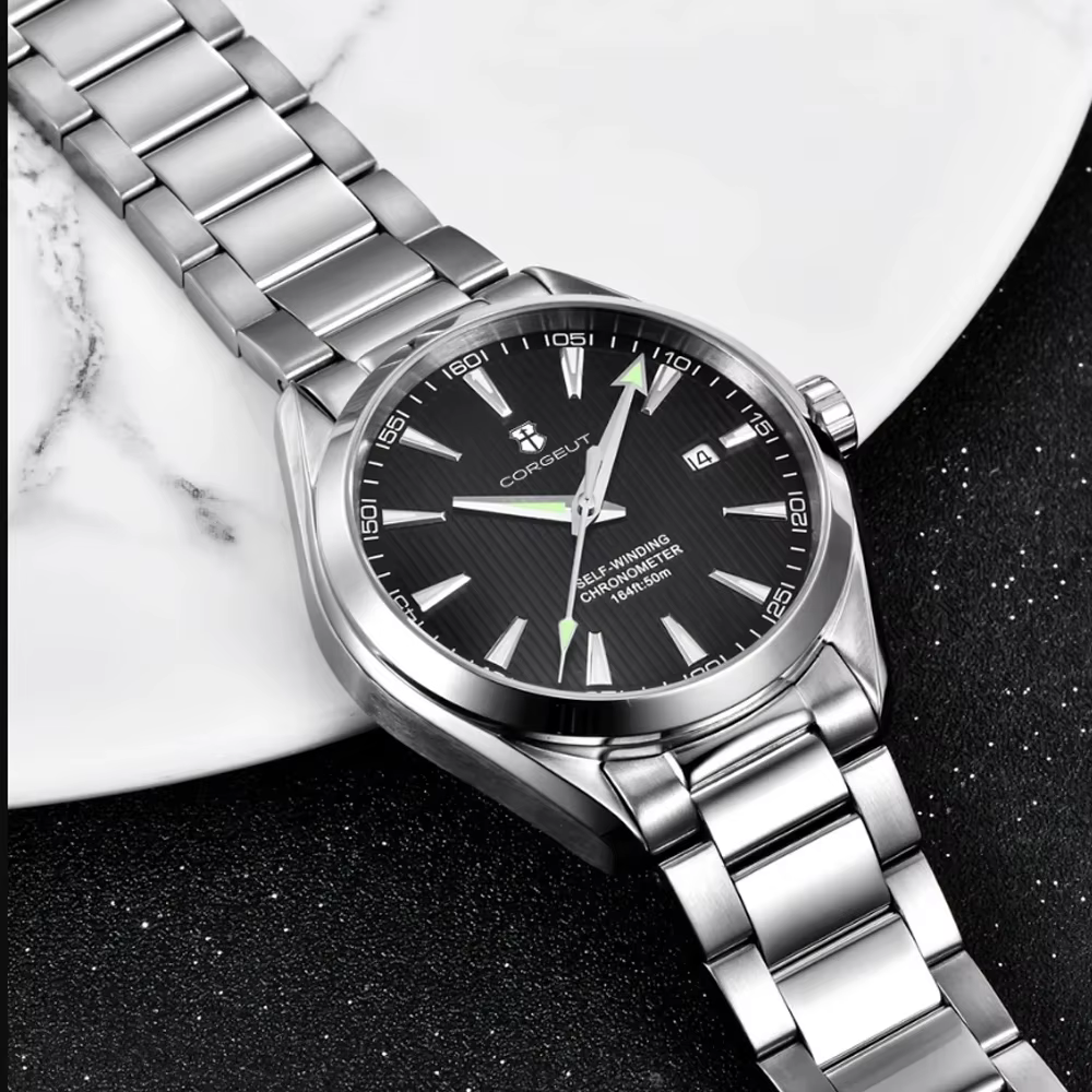 Corgeut 41mm luxe NH35 Movt homme Sport horloge automatique Relogio Masculino mécanique montre-brace