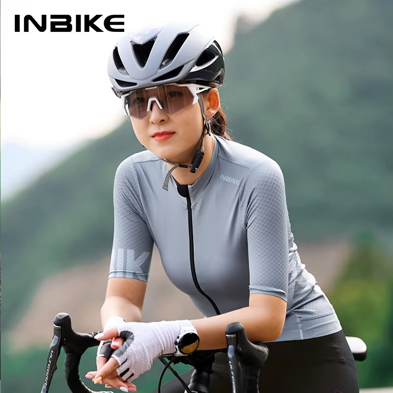 INBIKE été femmes à manches courtes maillot de cyclisme séchage rapide vtt haut vélo chemises d'équi