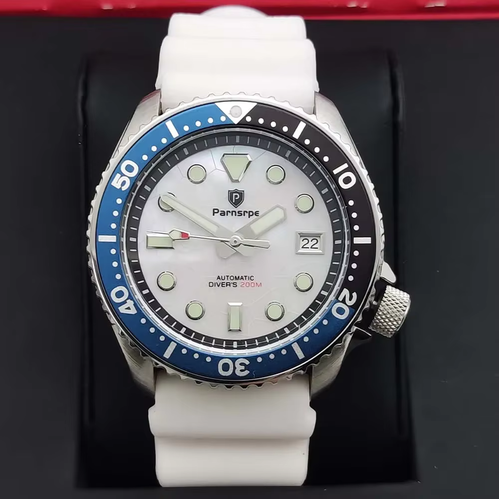 Montre mécanique automatique pour homme Parnsrpe NH35, étanche 200M, verre saphir, cadran lumineux b
