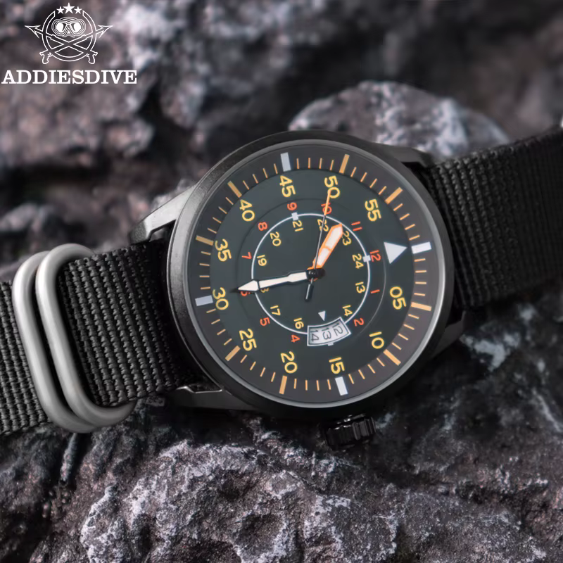 ADDIESDIVE nouvelle montre analogique pour hommes 50m montre lumineuse étanche mode sport grand cadr