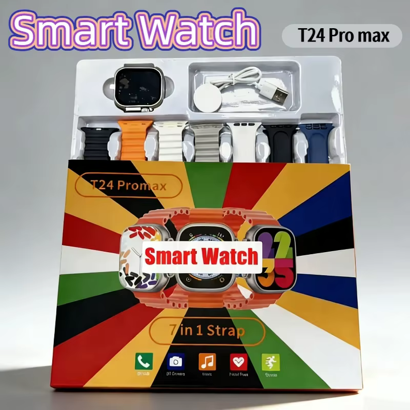Montre connectée DT900 Ultra 9, grand écran de 2.09 pouces, 7 bracelets, appels Bluetooth, moniteur 