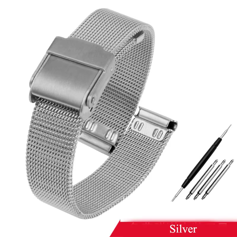 Bracelet de montre en maille Milan pour Casio, petit argent rétro petit or LA670 LA680 LA690, bracel
