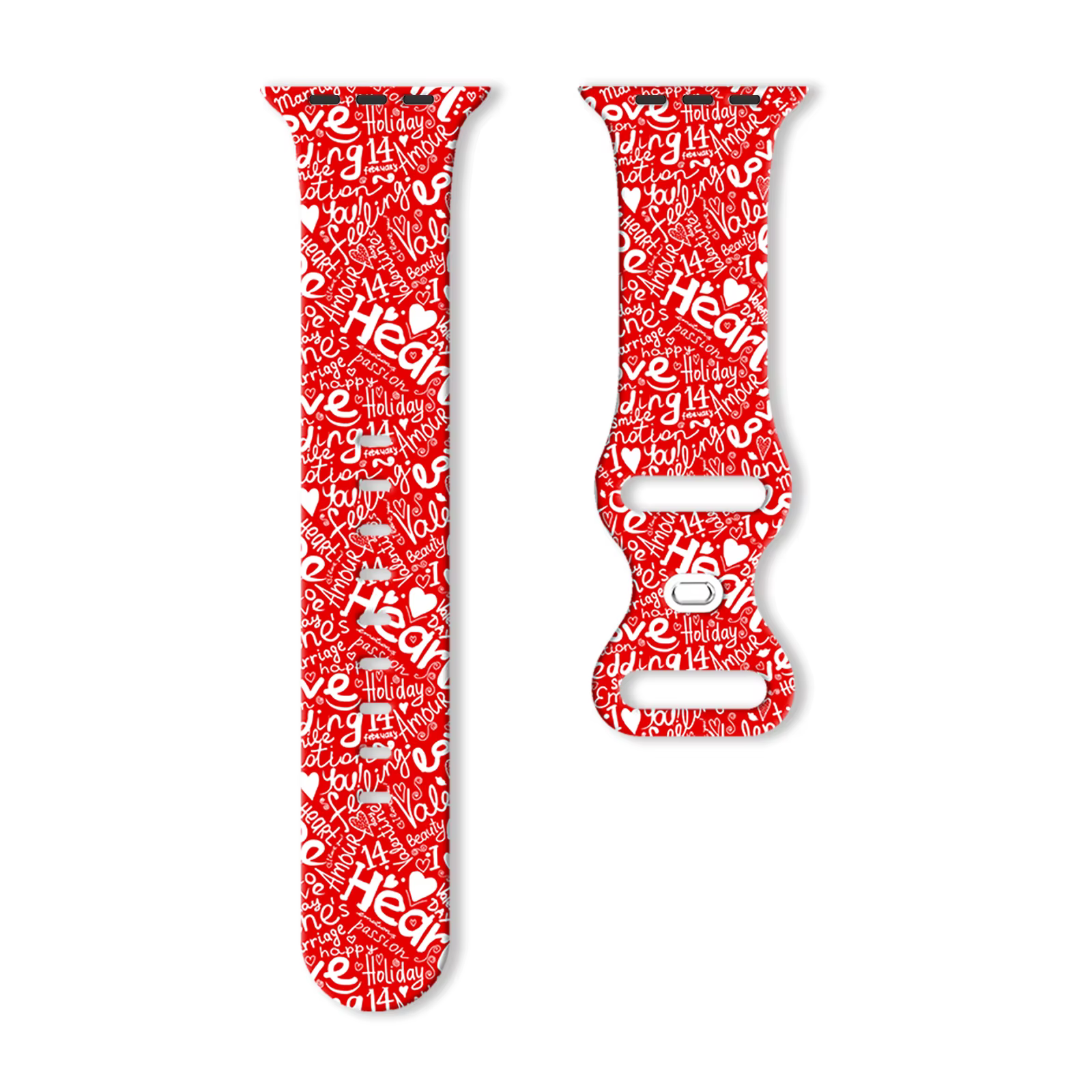 Bracelets imprimés Saint-Valentin 3 pour Apple Watch 11 10 9 8 SE, bracelet en silicone remplaçable 