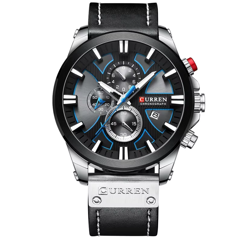 CURREN montre pour hommes haut de gamme de luxe lumineux en cuir hommes décontracté sport mode étanc