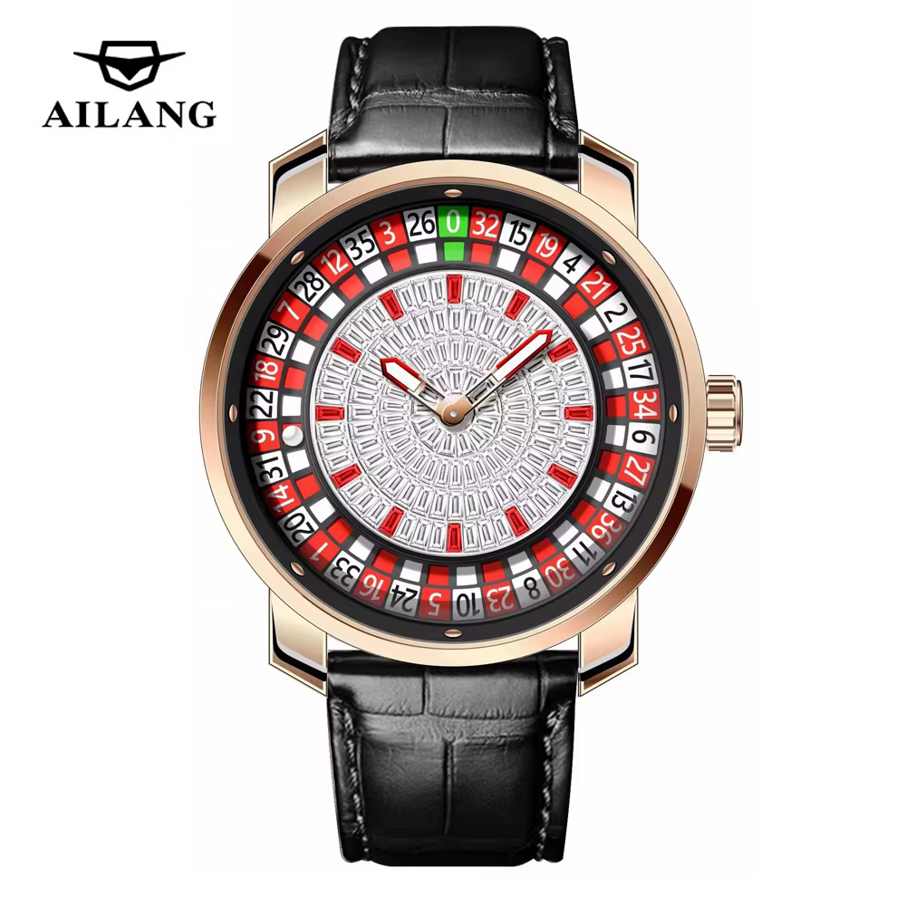 Montre mécanique de luxe pour homme AILANG, design créatif Roulette Vegas, cadran rotatif, diamants 