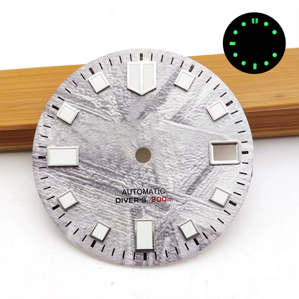 Cadran de montre météorite 28.5MM, visages lumineux verts NH35, pièces de Modification pour montres