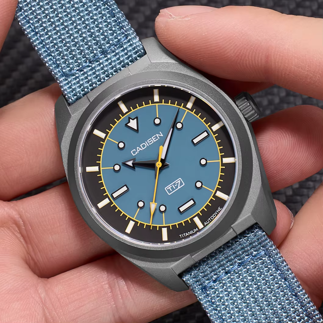 CADISEN TI-7 Autodyne montre-bracelet mécanique automatique en acier titane pour homme, MIYOTA 8215,
