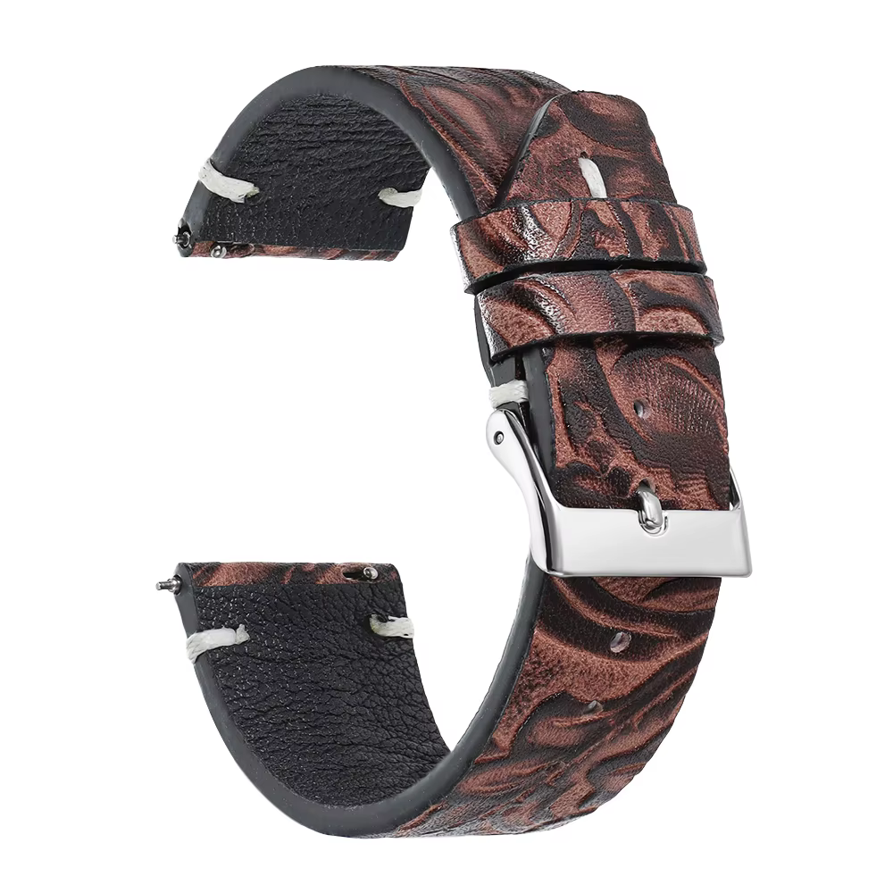 Vintage véritable 20 22mm rétro imprimé motif peau de vache Bracelet de montre bracelets pour Seiko 