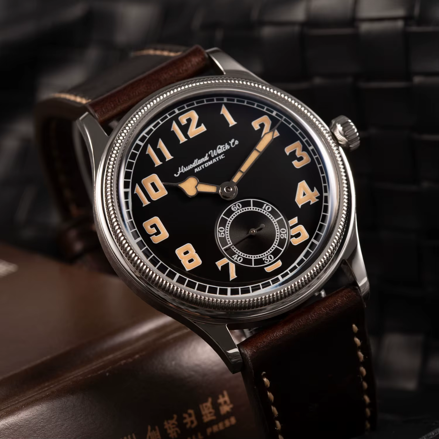 Hruodland-Montre-bracelet classique automatique pour homme, F027, Spphire, Galsynchronisation, Seagh