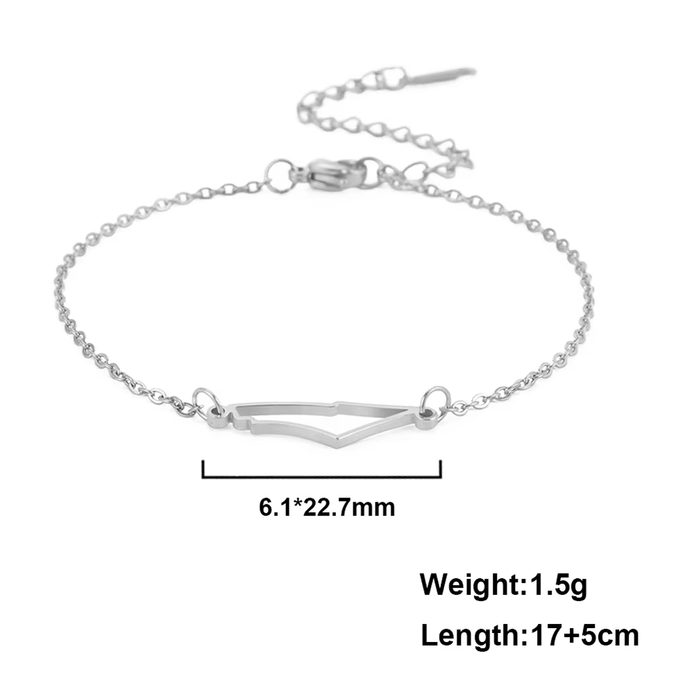 Cazador Palestine Israël Carte Main Bracelets pour Femme Couleur Or Pays Carte Bracelet Cadeau Bijou