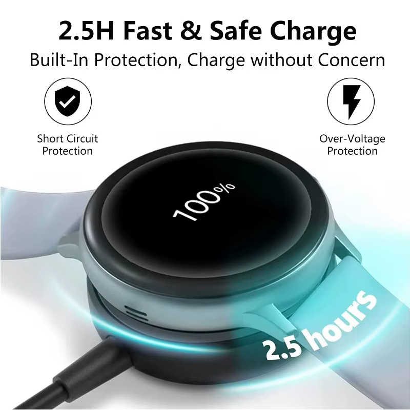 Câble de chargeur pour Samsung Galaxy Watch 6, 5, 5Pro, 4 Classic, 41mm, 46mm, Active 2, 40mm, 44mm,
