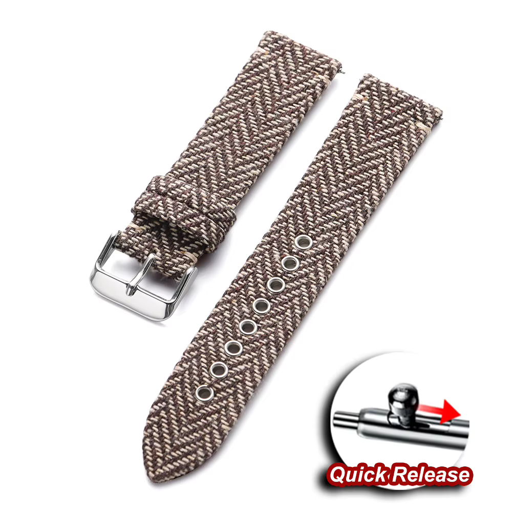 Bracelet tissé à dégagement rapide pour montre connectée Omega Seiko, Vintage, en cuir véritable, en