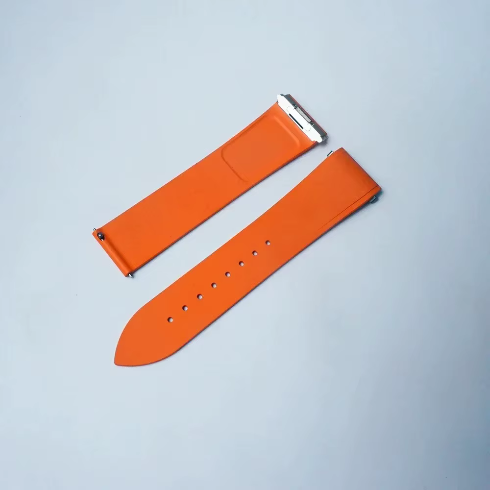 Bracelet de montre en caoutchouc adapté pour Cartier Santos FKM, avec lien d'extrémité en acier Orig