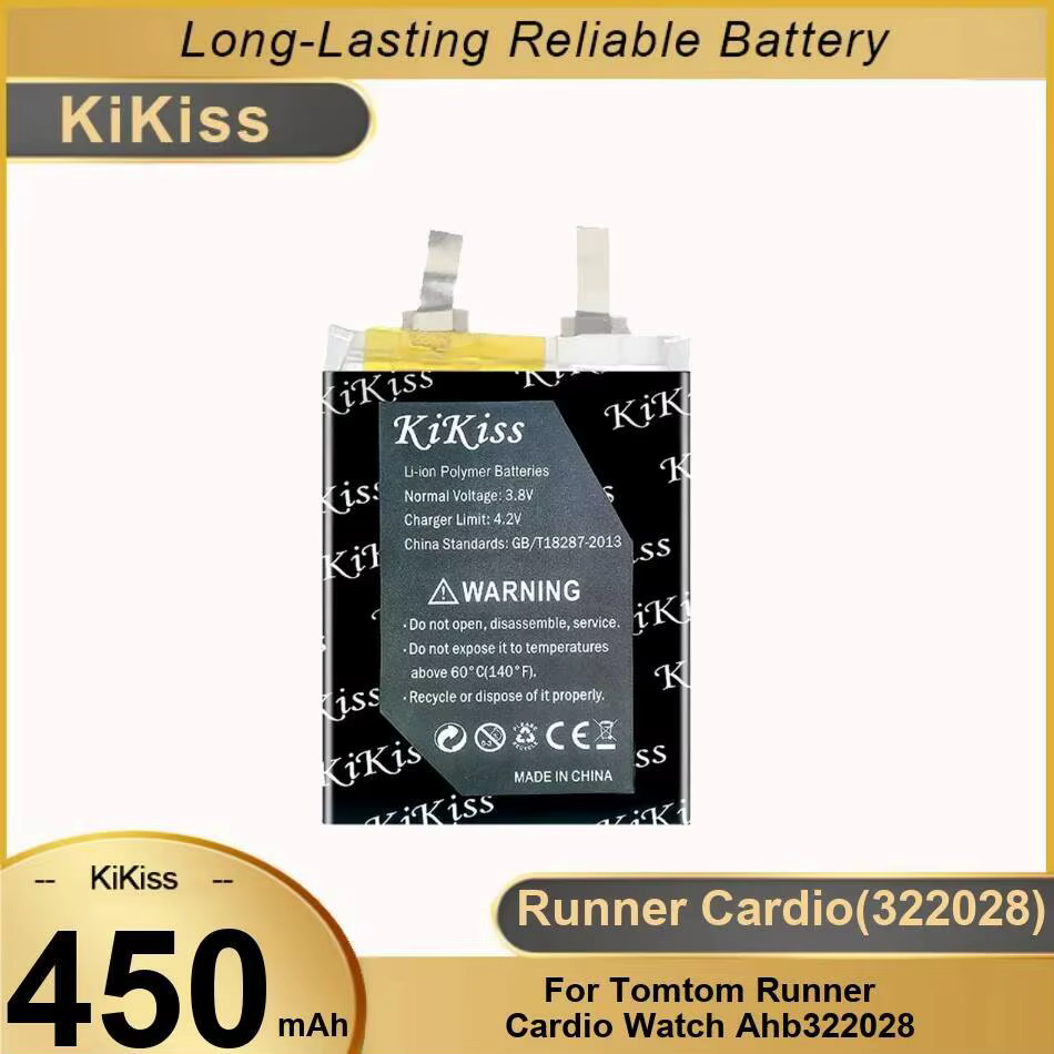 Batterie de montre longue durée pour Tomtom Runner Cardio AHB322028 322028, 450Mah