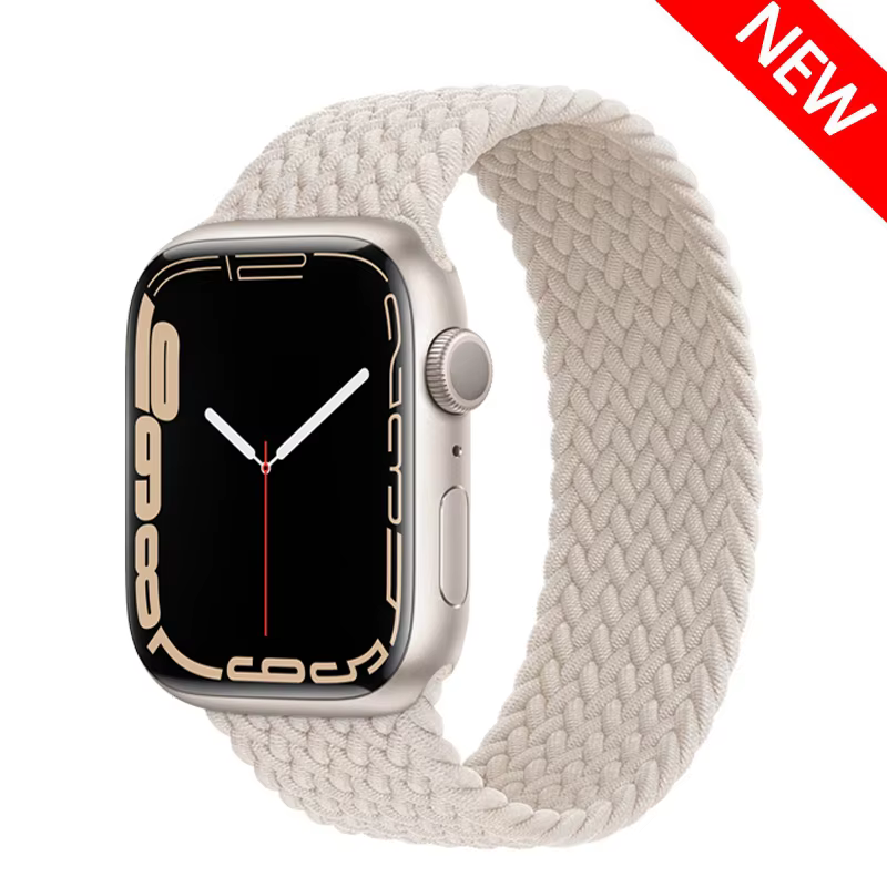 Bracelets élastiques tressés pour Apple Watch, bracelet à boucle solo, iWatch Series 7 SE, 6, 8 Ultr