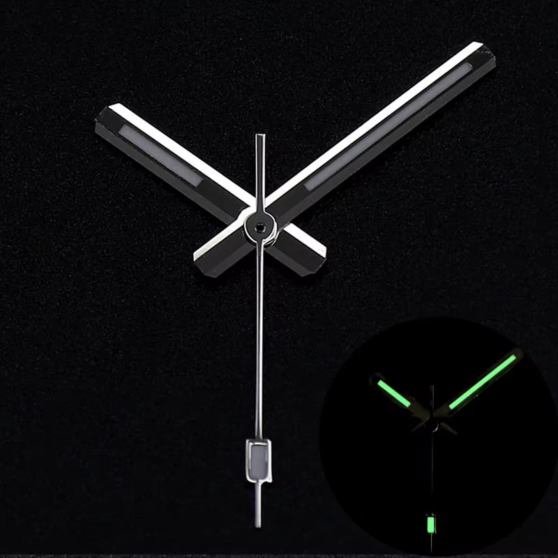 Prospex-Aiguilles de montre polies avec bleu vert du Japon Shoous pour SeATM Nh35 Nh36, mouvement Sk