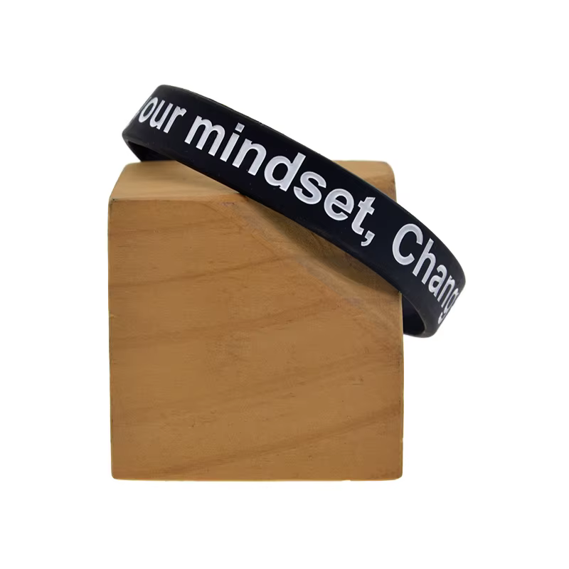 1 Bracelet en silicone inspirant 'Change Your Mind Set Change Your Life' pour l'amélioration personn