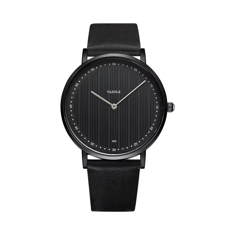 Montre d'extérieur en cuir véritable pour hommes, montre-bracelet de sport militaire analogique à Qu
