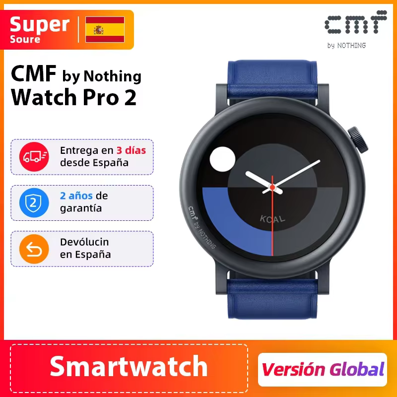 Version Globale CMF by Nothing Watch Pro 2 Écran AMOLED 1,32 pouces Appels Bluetooth avec Réduction