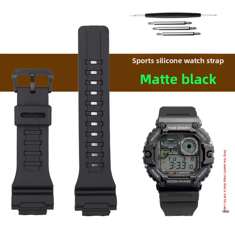 Bracelet de montre en silicone, 6 couleurs, pour Casio WS-1400 WS-1600 WS-1500 WS-1700, résine de sp