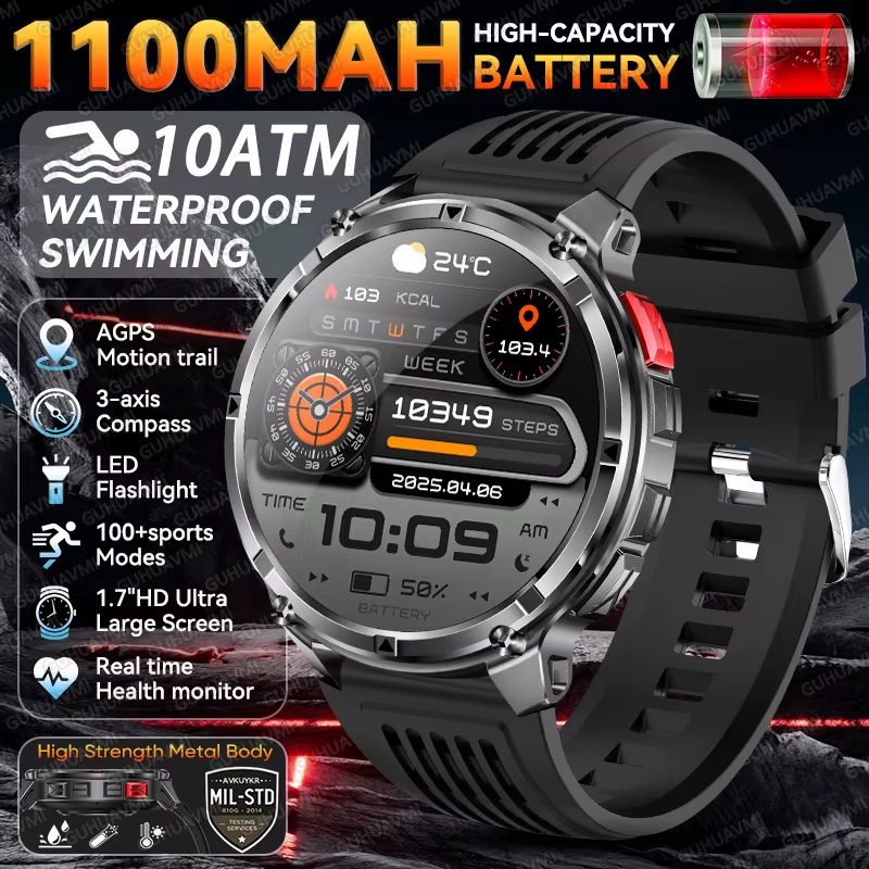 Nouvelle montre intelligente GPS T-Rex3 Pro 2026 pour hommes, autonomie de 120 jours, batterie 1100 