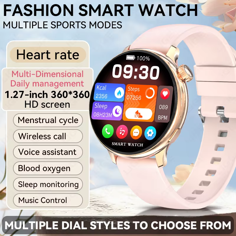 Montre connectée de luxe LIGE pour femmes, écran HD de 1.27 pouces, bracelet de sport, appel Bluetoo