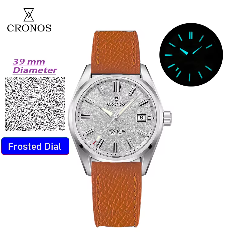 Cronos nouveau 39mm Texture luxe hommes affaires robe montres SW200 automatique mécanique étanche 10