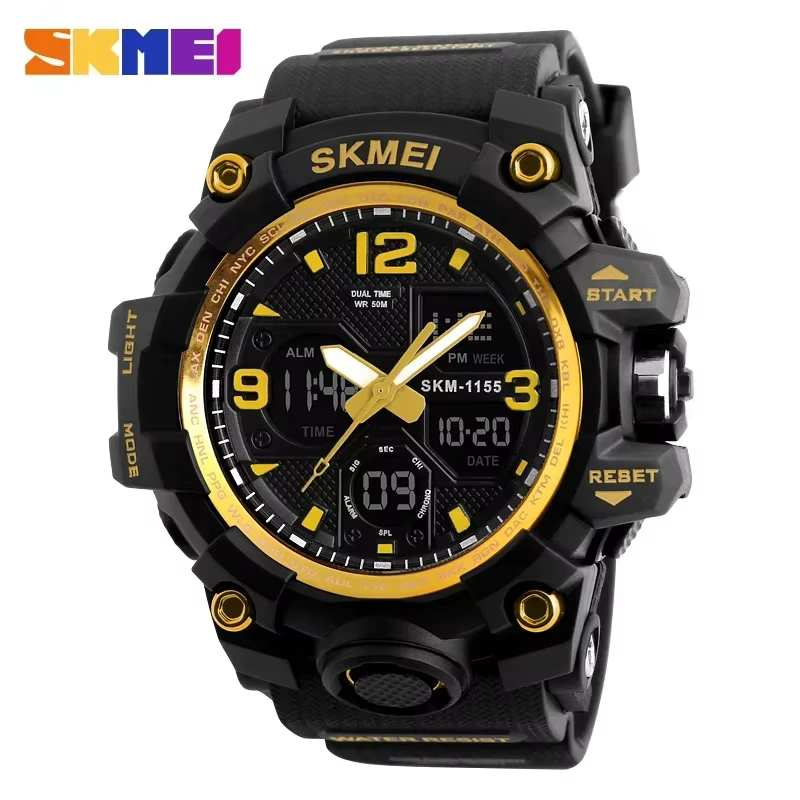 SKMEI 1155B montre de Sport 5Bar étanche double affichage montres Relogio Masculino montre Sport hom