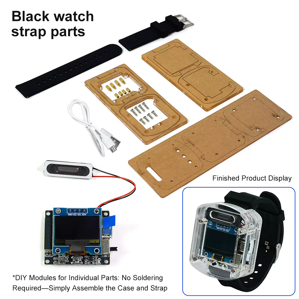 Xiaozhi AI montre vocale intelligente écran OLED Kit de bricolage avec bracelet Rechargeable de dial