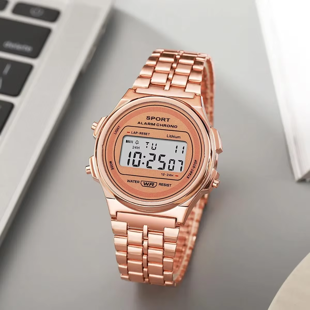 Montre électronique LED pour femmes, décontractée